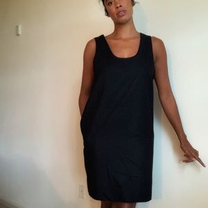 Black wool dress